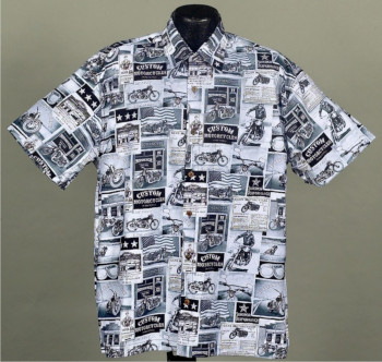 Vintage Motorcycles, Flames, and Biker Hawaiian shirts